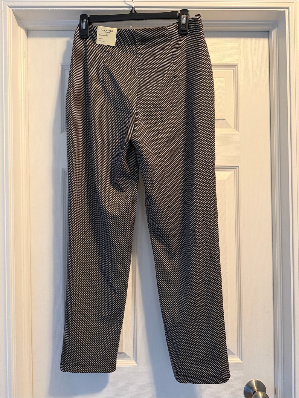 Max Studio Black and White Micro-Patterned Dress Pants